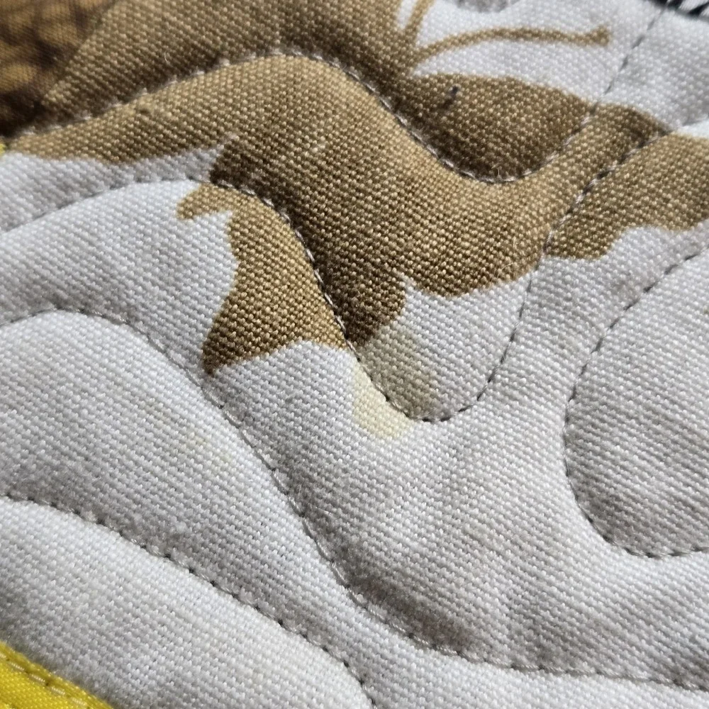 Handmade Cottagecore Quilt Blanket Sunflowers Tractor Child Baby Size‎ 40